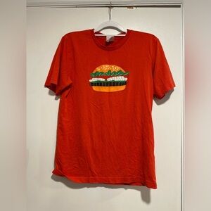 Burger King Sz: M Unisex Whopper Hamburger Graphic Orange Short Sleeve Tee.